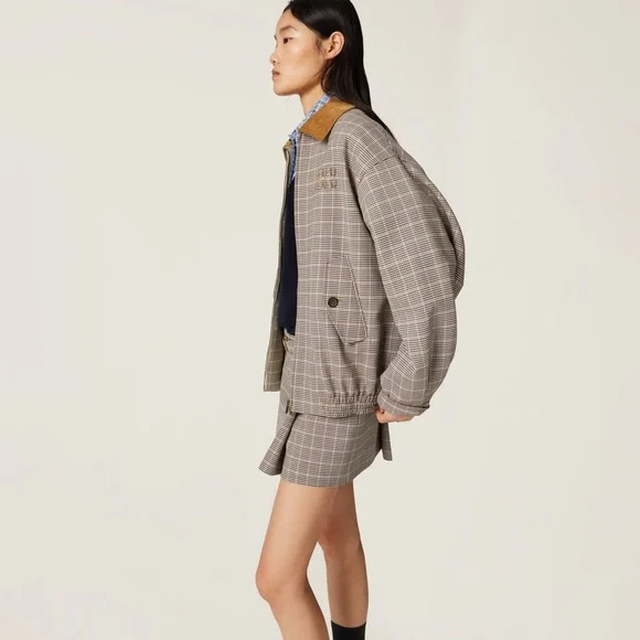 Miu Miu Checked double weave blouson jacket It36 - Picture 8 of 10